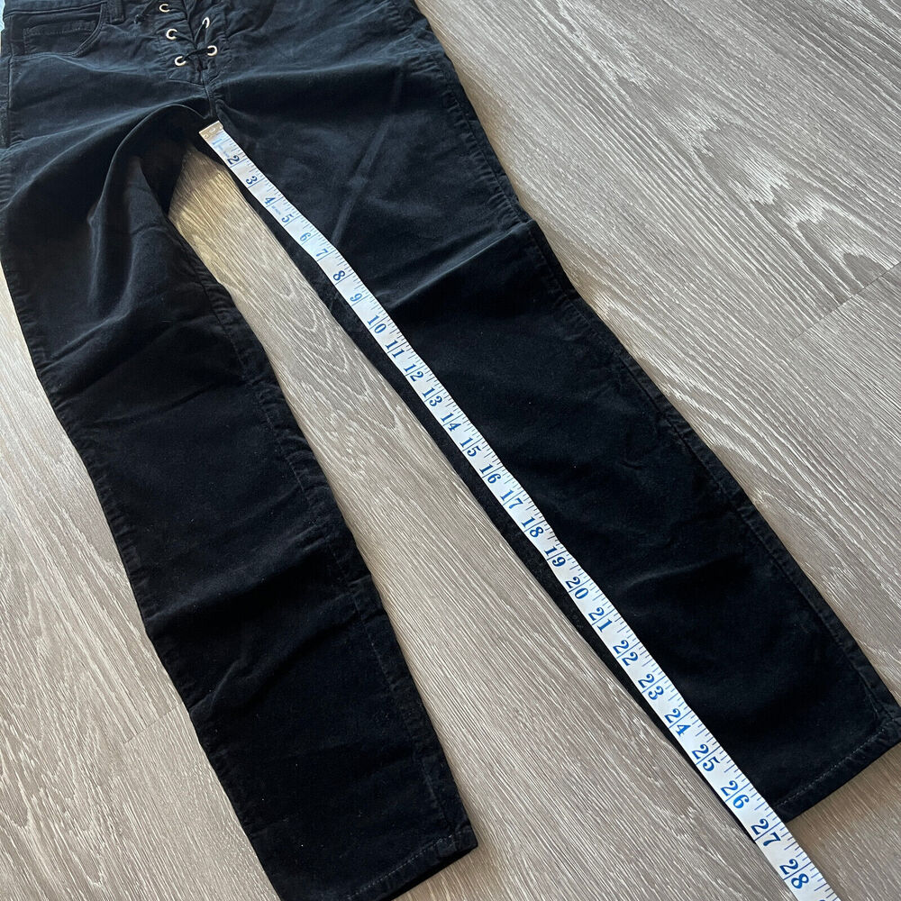 L'Agence Velvet Pants Womens Size 25 With Lace Up Front Black - Picture 4 of 11